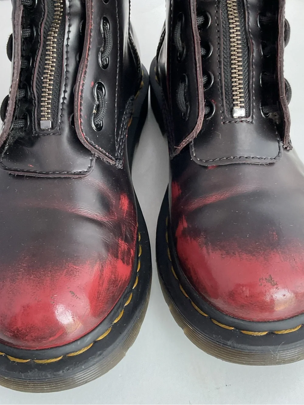 Dr Martens 1460 Pascal Front Zip Cherry Red Women’s Size 8 Rare VHTF